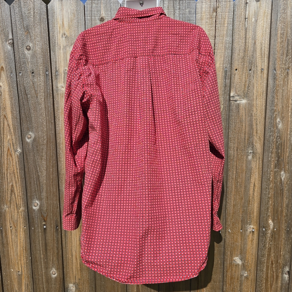 CINCH Men's Red Blue White Print Long Sleeve Button-Down Western Shirt Sz L - Picture 2 of 6
